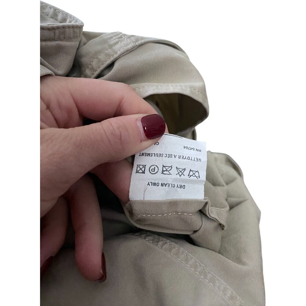 Emanuel Ungaro Liberte Tan Button Front Casual Jacket Trench Cotton Size 14 - Picture 7 of 7